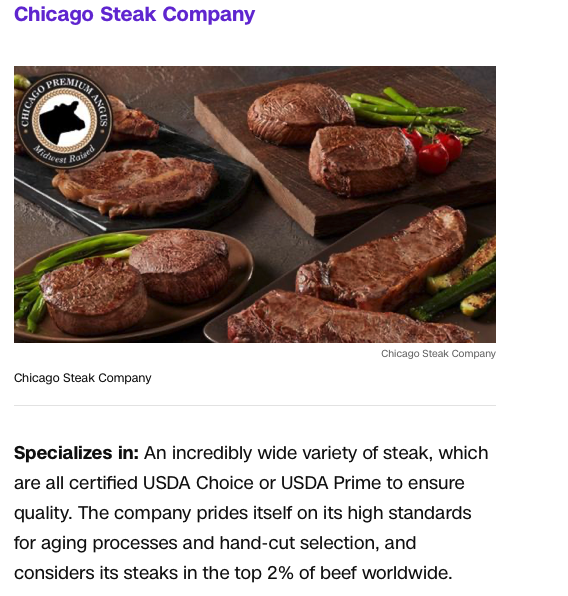 Screenshot of the article with title: Skip the supermarket: Get meat delivered to your doorstep with these services and picture of meat