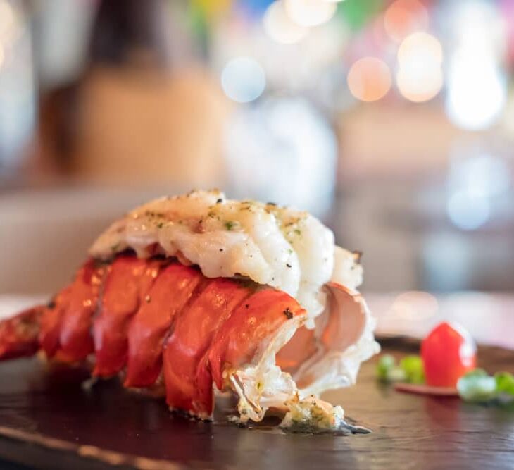 lobster tail cooked and ready to eat