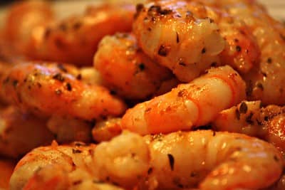 broiled and seasoned shrimp