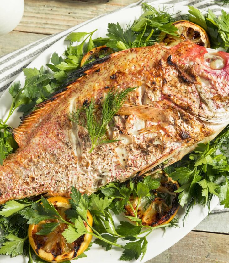 lemon and herb roasted whole fish