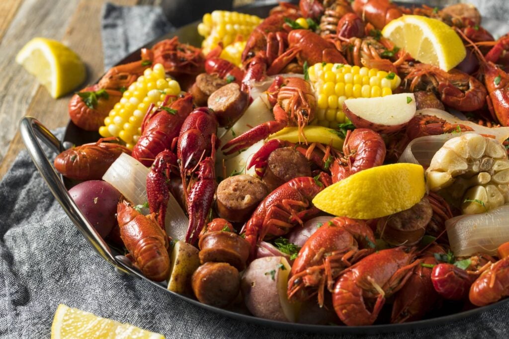 crawfish boil with seasoning