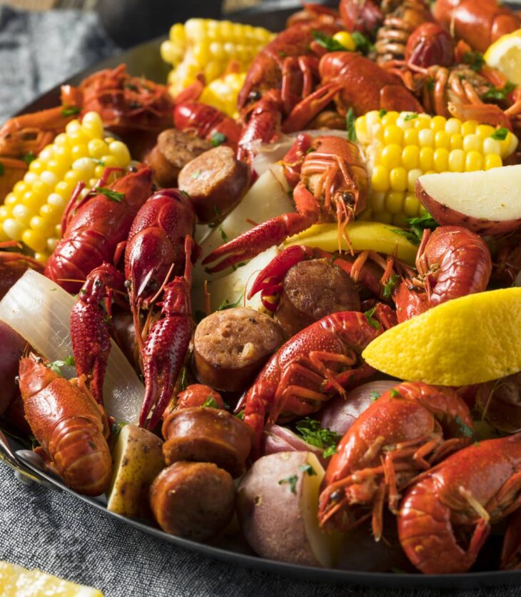 crawfish boil with seasoning